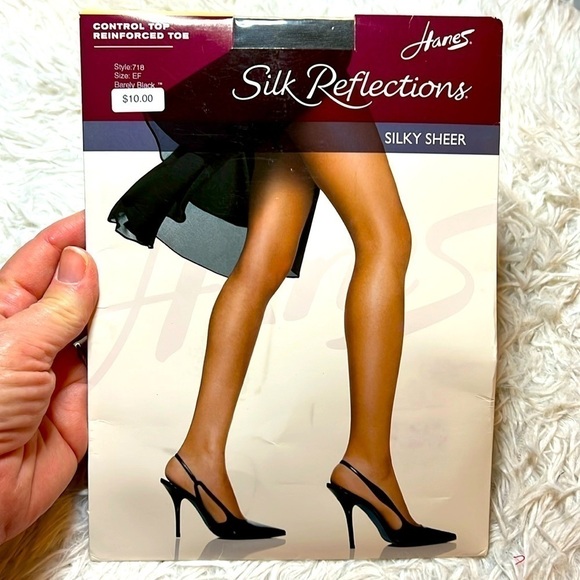 NEW Hanes silk reflections control top panty sheer pantyhose size EF - Picture 1 of 3